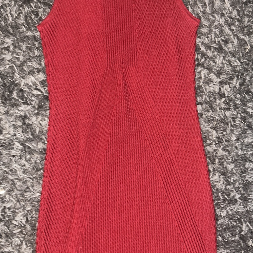 Nicole Miller Red Ribbed Sheath Dress Size M - Picture 8 of 11